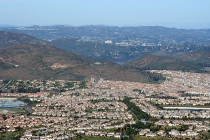 Lake Hodges, barely visible