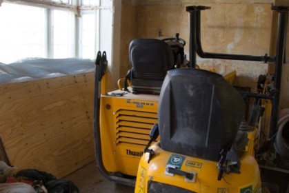 House turned construction garage