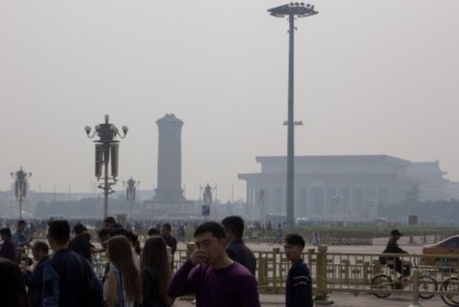 Tiananmen Square in the late morning gloom