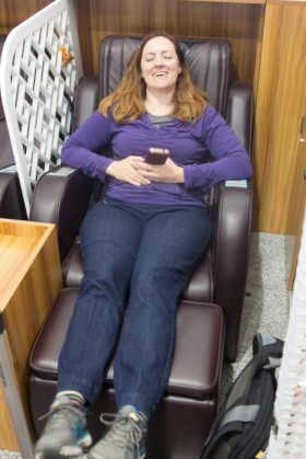 Massage chair in the waiting room