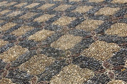 Paved with pebbles