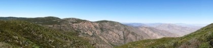 Peeking down into the desert valley