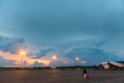 Sunset as we board the plane