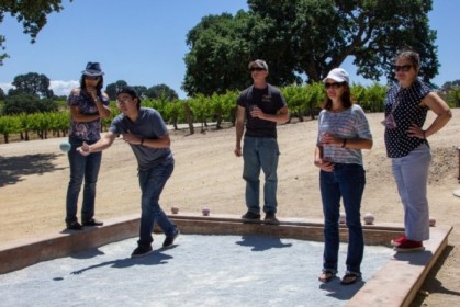 The bocce players and groupies