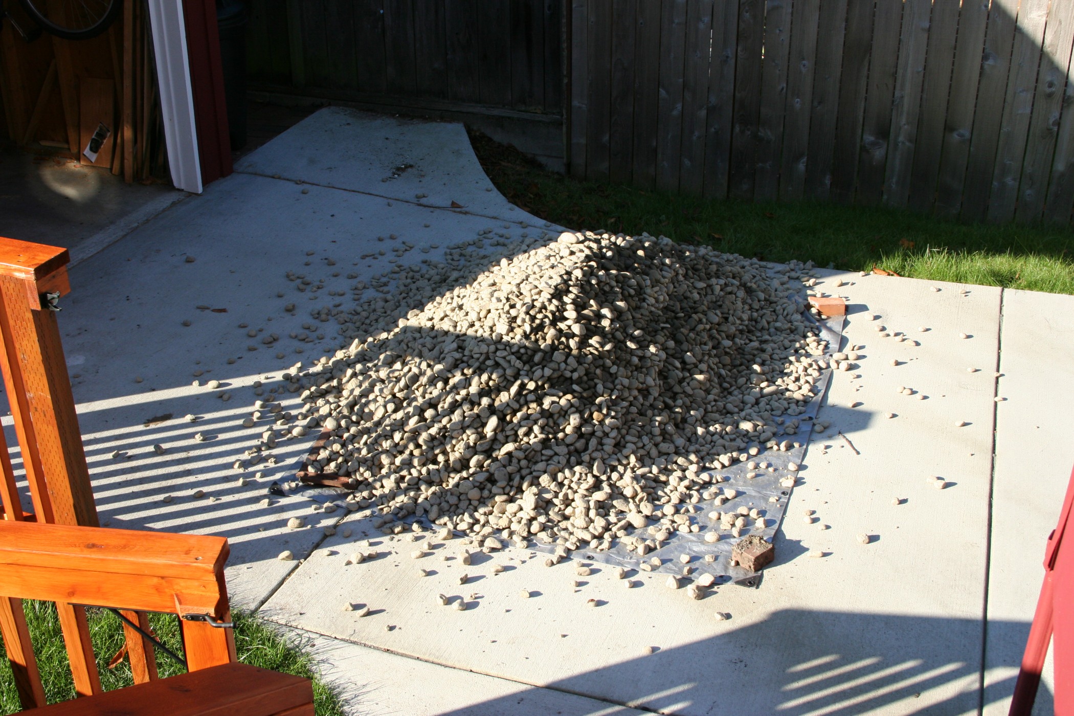Photo Detail A generous cubic yard of drain rock