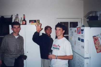 Charlie, Luke, and John in the kitchen