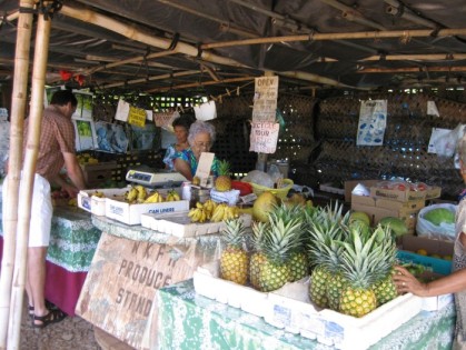 Stopping at the fruit stand for a quick fix on the way out of town