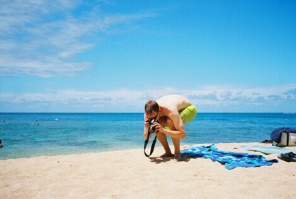 Chasing the sand crab around