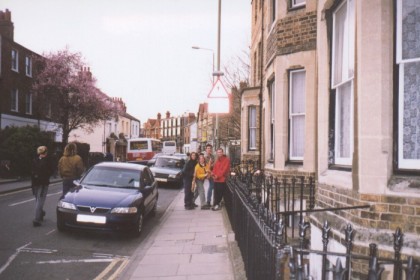 Spike, Chryssi, Mark, and Ryan on the streets of Oxford