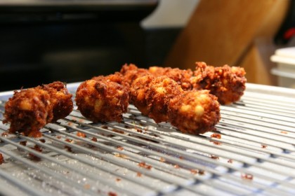 Deep fried crab cake tater tots