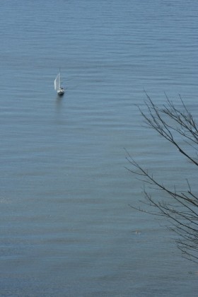 Lonely sailboat