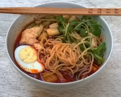 Korean Gochujang Tofu Soup with Noodles