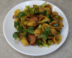 Spicy Sriracha Pasta Sausage StirFry