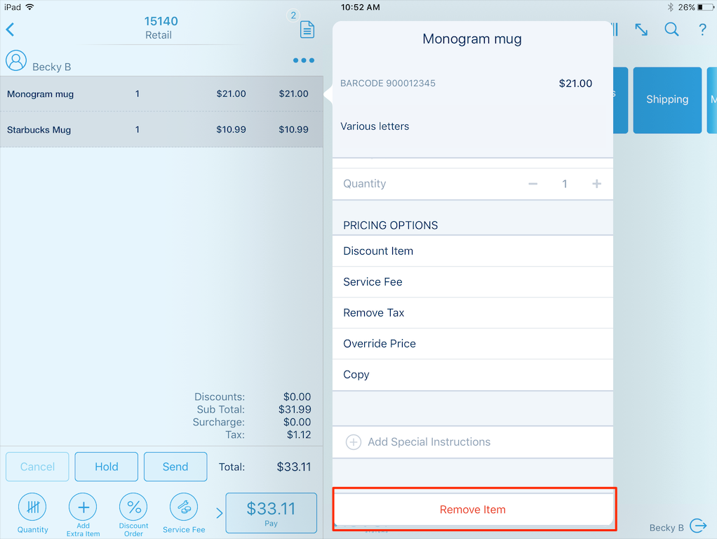 Refund, Void, Comp, or Exchange Items