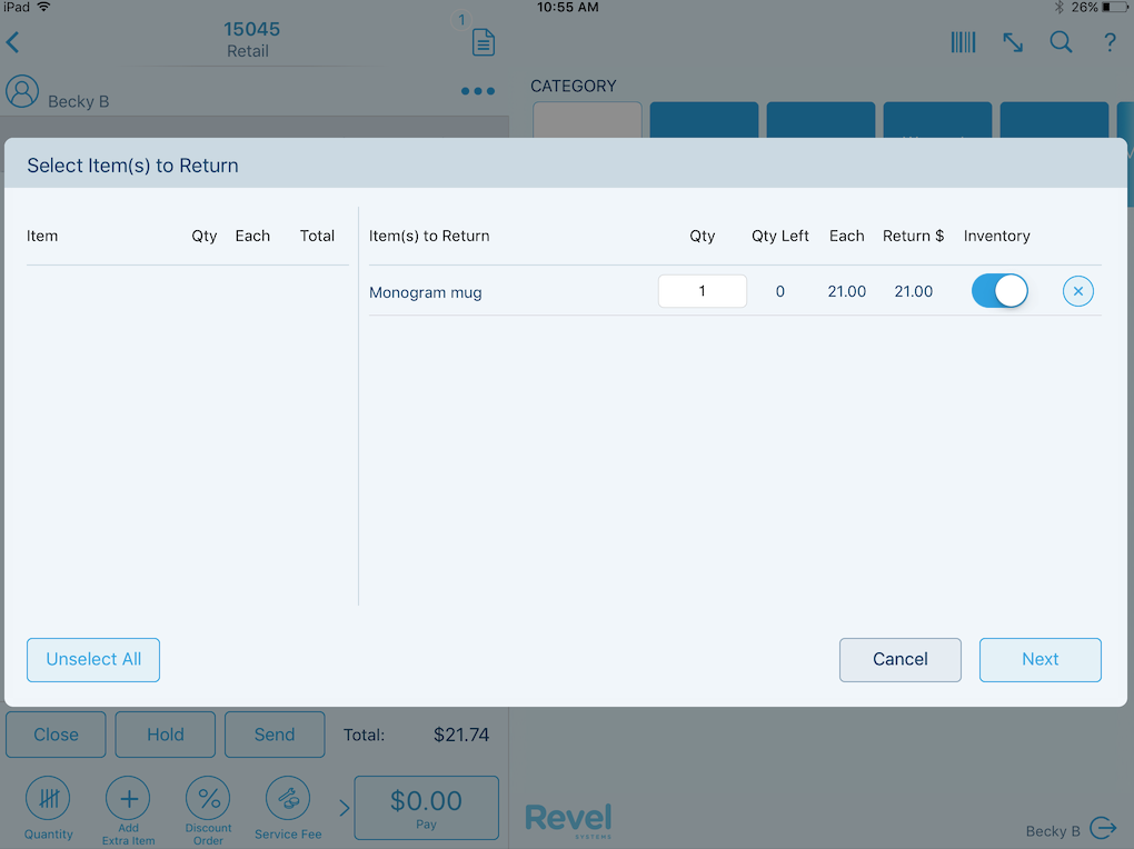 Refund, Void, Comp, or Exchange Items