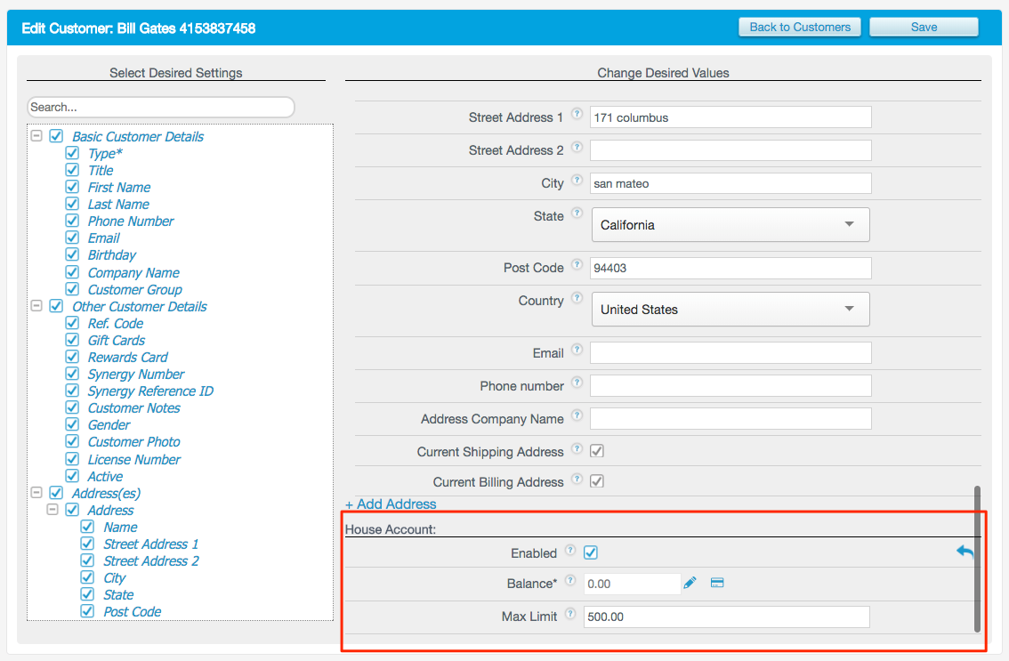 Setting Up House Accounts