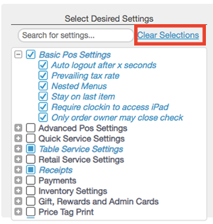 printing receipt settings overview revel systems help site
