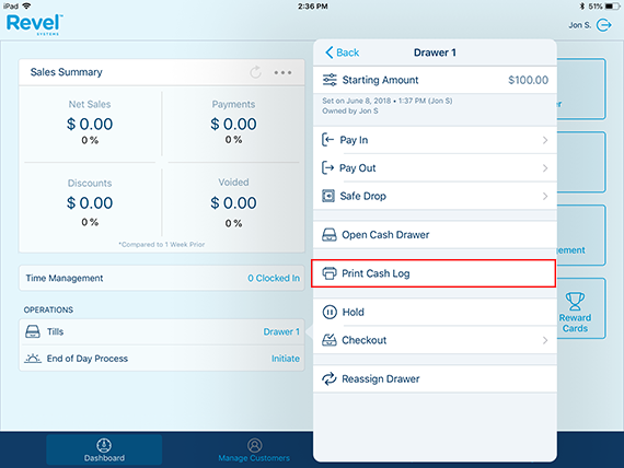 using tills on the ipad pos revel systems help site