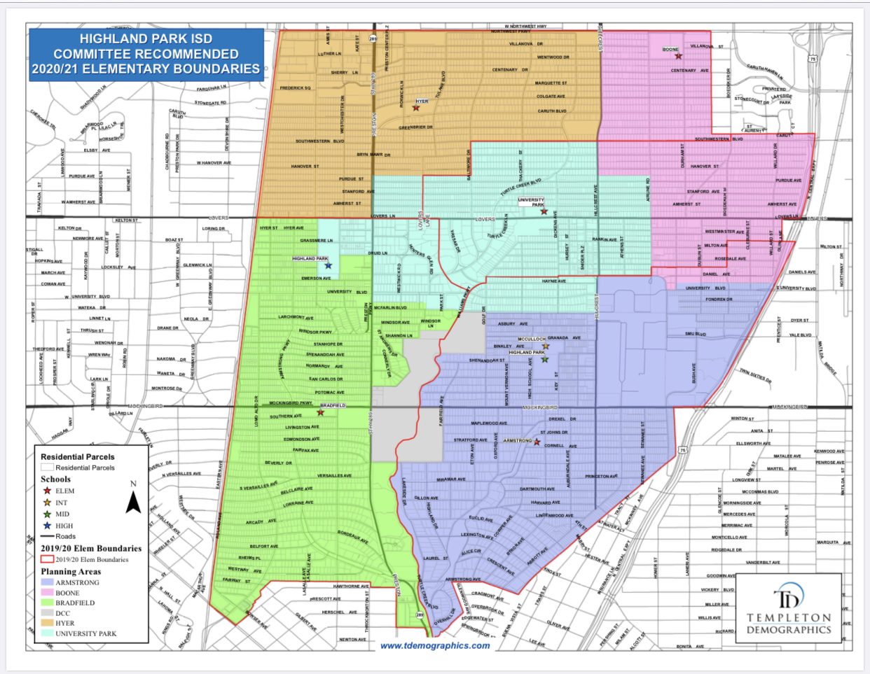 Highland Park Isd Map Hpisd Board Of Trustees Approves Plan For New Elementary Attendance Zones  2020-2021