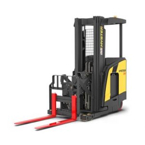 A narrow aisle Yale forklift.