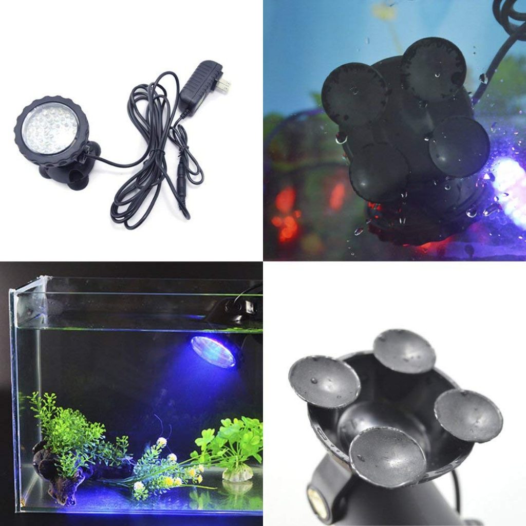 Submersible Spotlight 36 LED Underwater Aquarium Spot Light Fish Tank Gardens Pond Lamp Multi