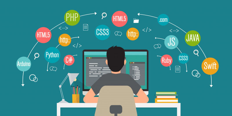 Image showing bubbles of different programming languages today