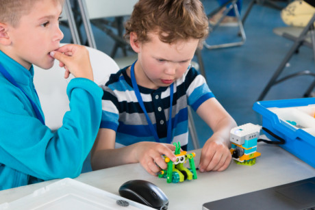 Image to show kids while building WeDo robots using Lego