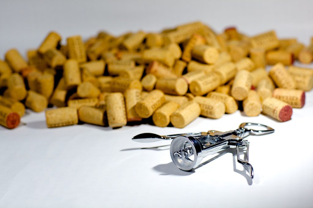 Wine bottle opener and corks. 