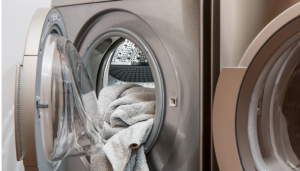 Clothes washer with towel inside