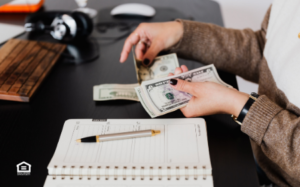 Hands counting money