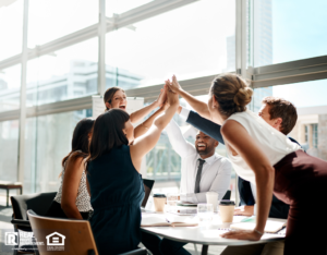 San Marcos Employees Exchanging Hive-Fives