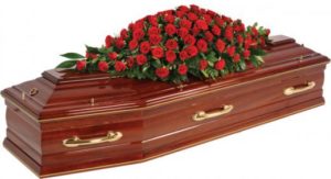 Coffin with Roses