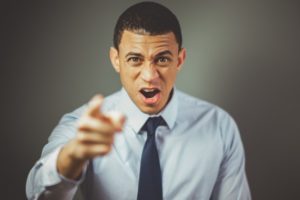 Tenant yelling and pointing finger