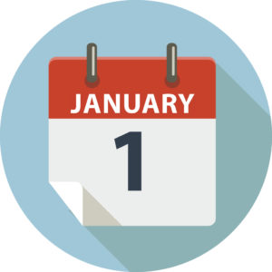 illustrated calendar showing january first
