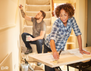 Woman and Man Re-Painting Golden Valley Home Interior