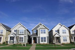 Front View of 3 Town Houses