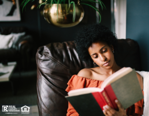 Woman Relaxing in Her Fort Lauderdale Reading Nook