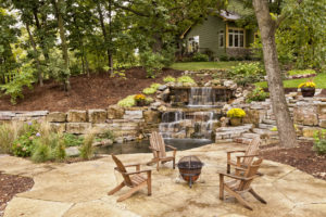 Orlando Rental Property with Elaborate Landscaping, Concrete Patio, and Custom Waterfall