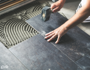 San Tan Valley Man Placing New Tile in his Dream Bathroom