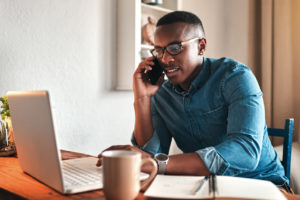 Maitland Man Working from his Home Office