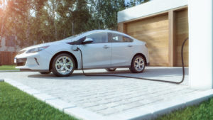 Electric Plugged into a Charging Station at a Calvert County Rental Property