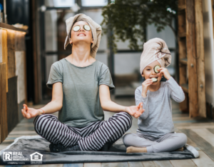 Mother and Daughter Practicing Yoga in Their Lexington Home