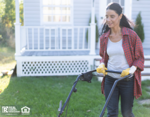 Brandywine Woman Mowing the Lawn