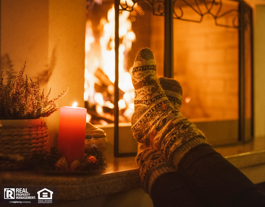 Hampton Tenant Warming Their Toes by the Cozy Fireplace