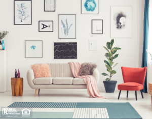 Colorful Living Room in Quincy Rental Home