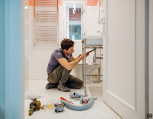 Chesterfield County Landlord Fixing a Sink in the Bathroom