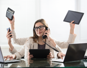 Hanover County Multitasking Businesswoman
