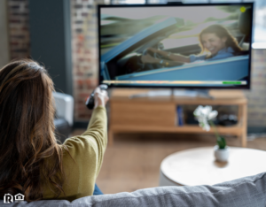 Hanover County Tenant Relaxing at Home Watching Cable TV