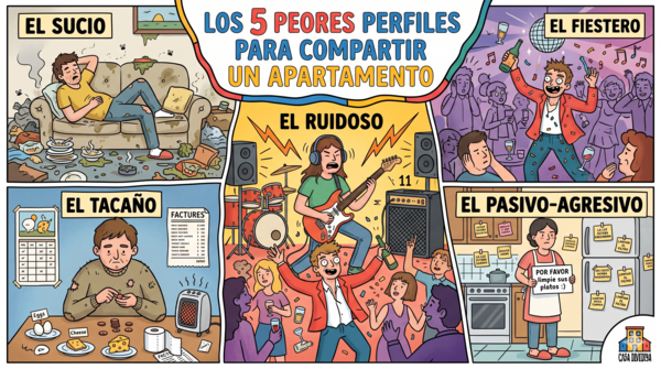 Los 5 peores perfiles para compartir un apartamento