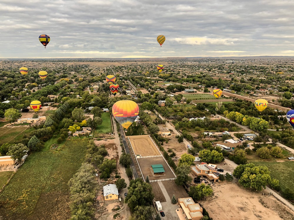 Flying in a hot air balloon
